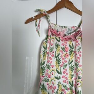 Eleanor Rose Dress Judy Style Pink & Yellow Floral Print Summer Garden 8-10 Girl